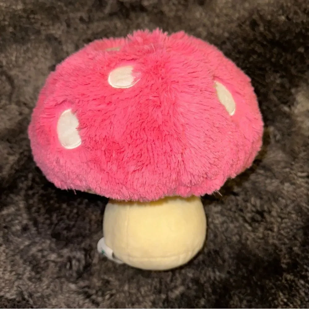 Squishable Smiling Mushroom Pink Medium Size 9” Plush Girly Fungi Fairycore Boho
